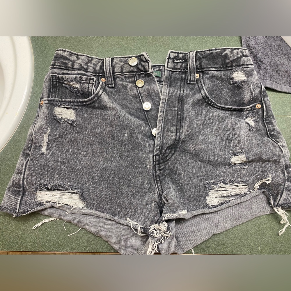 High waisted jeans shorts